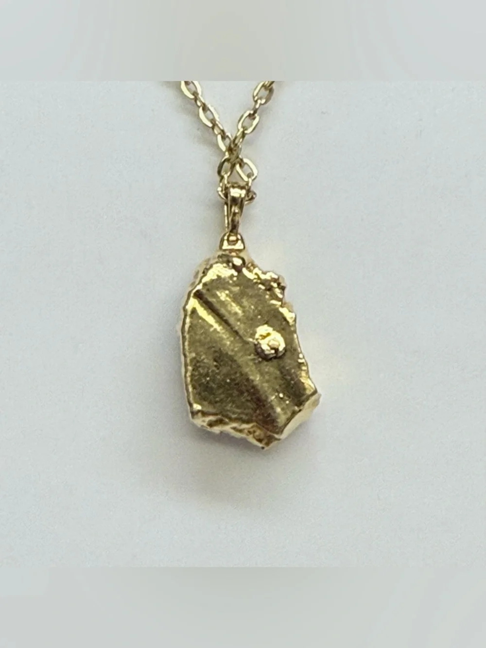 Druzy Amethyst electroplated gold tone pendant necklace - Picture 3 of 4